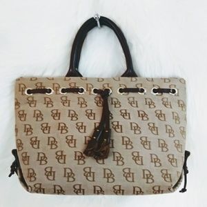 🎀DOONEY&BOURKE MONOGRAM TAN BROWN CANVAS SATCHEL